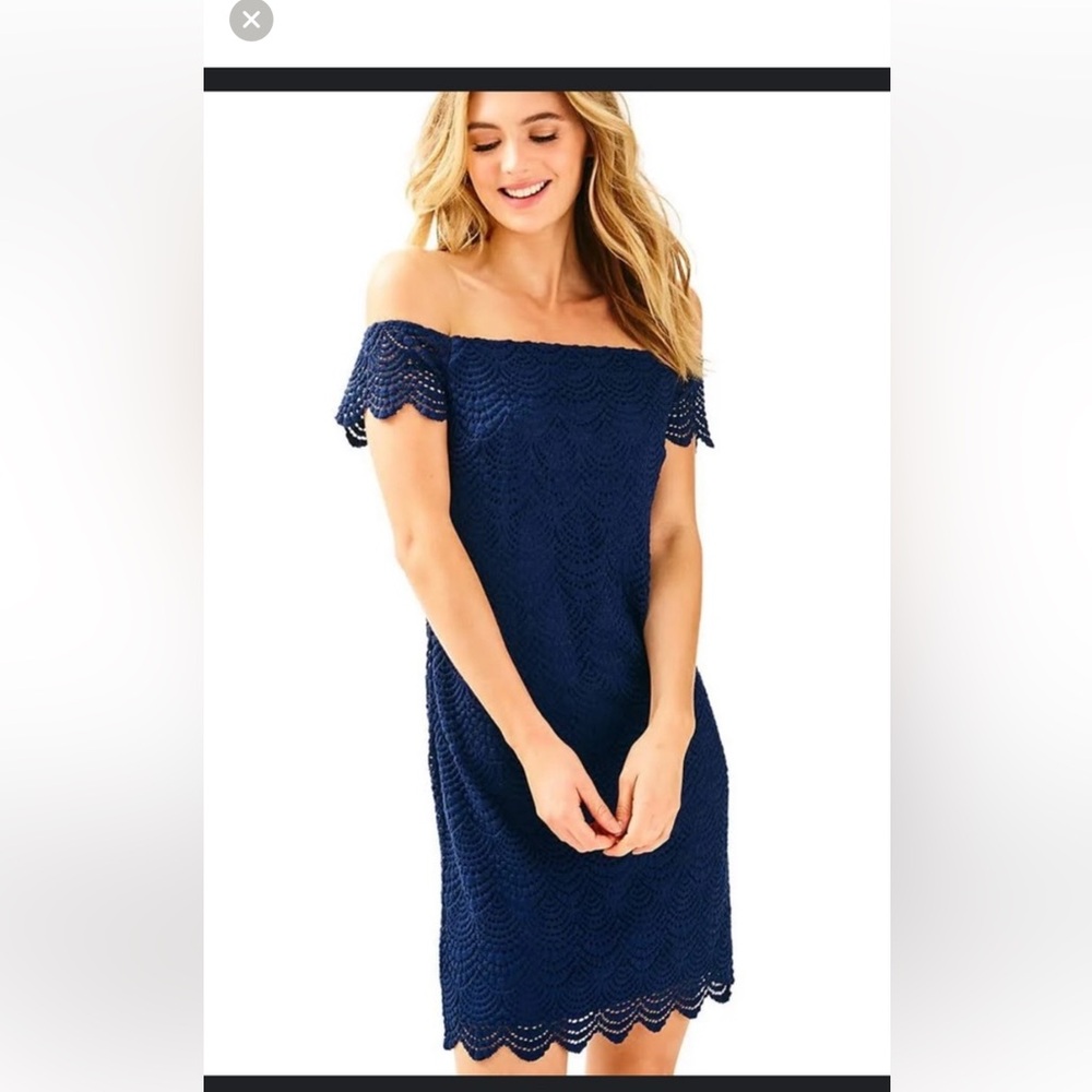 Lilly Pulitzer Blue Cowl Neck Sheath Cocktail Dress